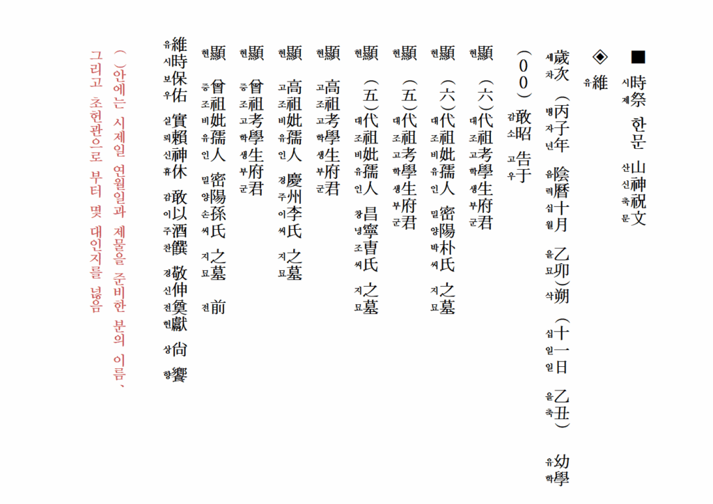 시제 한문 한글축문0005